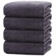 thumbnail image 1 of Toallas de baño Cosy Family, 4 unidades, microfibra, 69 x 137 cm, color gris oscuro, 1 of 7