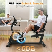 MITONOS Recumbent Exercise Bike for Adults Seniors, Stationary Bike with Heart Rate Monitor and Large Seat, Magnetic Resistance Cycling Bike for Home