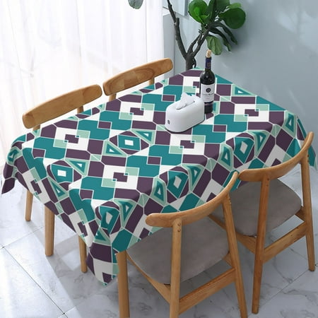 

Tablecloth Geometric Shape Patterns Table Cloth For Rectangle Tables Waterproof Resistant Picnic Table Covers For Kitchen Dining/Party(54x72in)