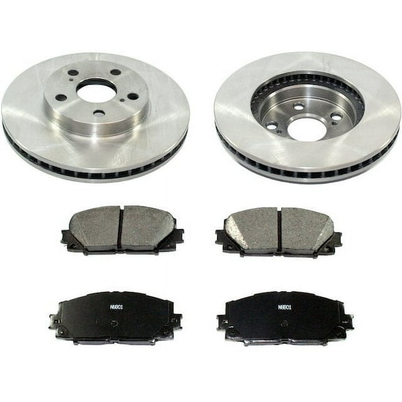 Front Brake Pad and Rotor Kit - Compatible with 2012 - 2015 Toyota Prius Plug-In 2013 2014