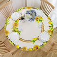 thumbnail image 3 of Sunflower Lemon Tablecloth,Sunflower Tablecover 60 x 60,Wrinkle Resistant Washable Lemons Tablecloth,Perfect for Kitchen Dinner,Family Gathering,Holiday Dining Room Table,Spring Summer Picnic, 3 of 4