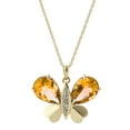 thumbnail image 2 of Galaxy Gold 14K Solid Yellow Gold 20" Butterfly Necklace with 7.1 CT Natural Diamonds and Citrines, 14"-24" Sizes, November Birthstone, Symbol of Warmth, 2 of 7