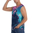 thumbnail image 3 of Fotbe DJ Panda Hot Air Balloon Men's Camiseta sin Mangas Estampada para Hombres, Playera Casual para Gimnasio, Entrenamiento, Playa-Small, 3 of 7