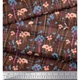 thumbnail image 2 of Soimoi Cotton Jersey Fabric Floral & Check Print Sewing Fabric Yard 58 Inch Wide, 2 of 3