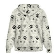 thumbnail image 5 of SCRAWLGOD Paws Ink Spots Beige Loose Fit Full Zipper Hoodies for Women Casual Comfy Sweatshirt Drop Shoulder Comfortable Long Sleeve Clothes Fall Winter Trendy Outfits, L, 5 of 7