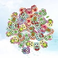 thumbnail image 3 of 50Pcs Wooden Buttons Owl Shaped Two-hole Decorative Buttons for Sewing DIY Craft (Mixed Color), 3 of 8