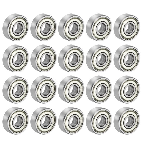 Uxcell 20pcs 0.24" x 0.67" x 0.24" Deep Groove Ball Bearing, Double Shield Bearings Pulley Bearing Wheel