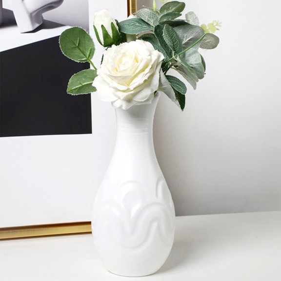 Uutvmp Plastic Vase, Flowers Decorative Shelf Decor Vase for Pampas Grass Table Desk Home Living Room Bedroom Office Floor Wedding Party Modern Creative Minimalist Boho Farmhouse Coffee