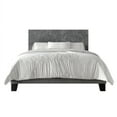 thumbnail image 3 of Castle Place Contemporary Corduroy Pleated Velvet Upholstered Full Platform Bed, Grey, 3 of 8