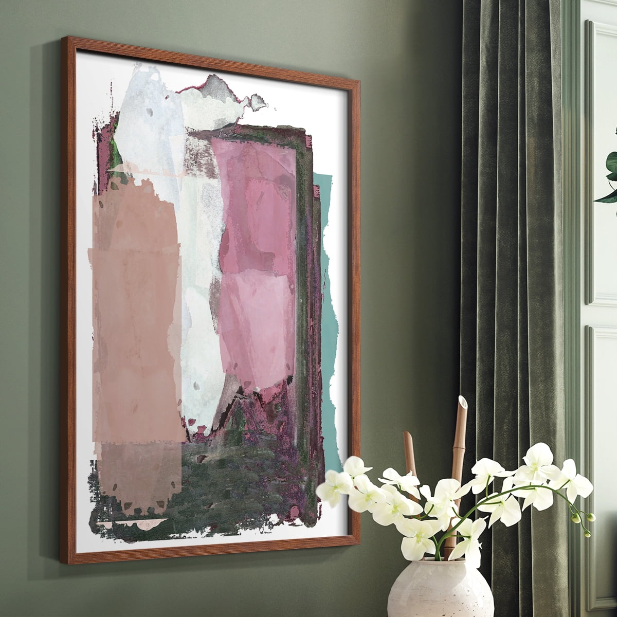 Brights Soft Wash II Framed Print in Brown Solid Wood Framed Print No Nail Hanging