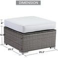thumbnail image 2 of Superjoe Outdoor Patio Ottoman All Weather Gray Wicker Footrest,Gray Cushion, 2 of 9