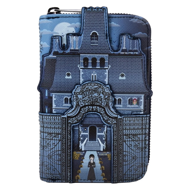 Billetera Loungefly MGM Wednesday Nevermore Castle con Cierre