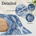 thumbnail image 2 of Navy Blue Coastal Pillow Covers, Linen Long Throw Pillow Case, Summer Beach Nautical Starfish Coral Vintage Holiday Pillow Protector Decorative Cushion Cover for Living Room/Bedroom 20" x 30", 2 of 8
