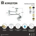 thumbnail image 4 of Kingston Brass KS5100RX Belknap Wall Mount Pot Filler Faucet in Matte Black, 4 of 5