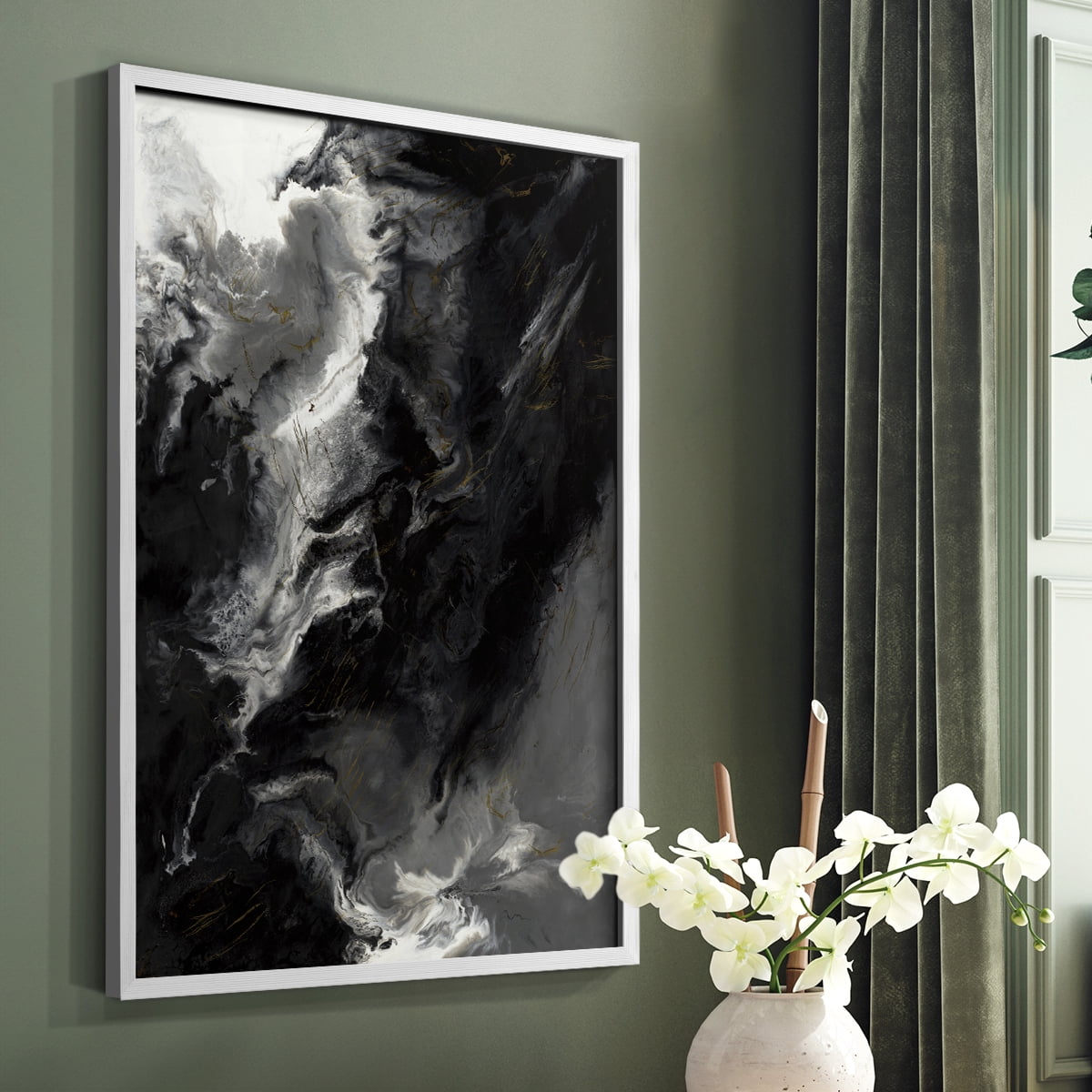 Changes Framed Print in White Solid Wood Framed Print No Nail Hanging