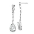 thumbnail image 6 of Sterling Silver Cubic Zirconia Teardrop Dangle Post Earrings, 6 of 7