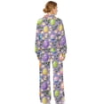 thumbnail image 2 of SCRAWLGOD Easter Egg Floral Leaf Print Violet Women's 2 Piece Outfits Long Sleeve Pullover Loose Fit Sweatshirt Wide Leg Pants with Pockets Turtleneck Sweatsuit Loungewear Set, XS, 2 of 7