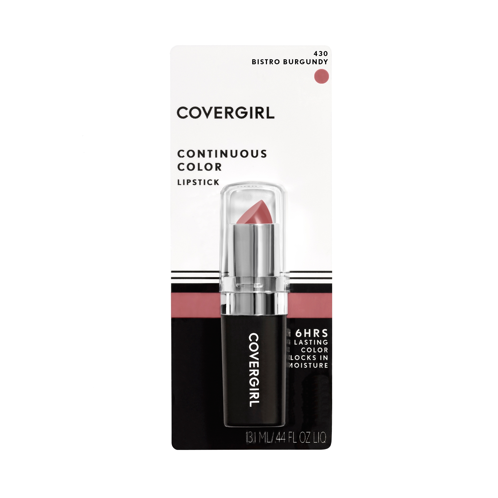 COVERGIRL Continuous Color Lipstick, 430 Bistro Burgundy, 0.13 oz, Moisturizing Lipstick, Long Lasting Lipstick, Extended Palette of Shades, Keeps Lips Soft - image 3 of 5
