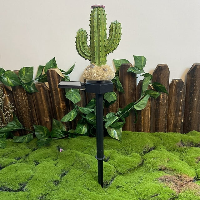 TIELUTT Border Solar Decorative Lights Outdoor Garden Courtyard Lights Cactus Ground Plug Lights Fence Lights Desk Lamp with Clamp Panel Light Ceiling Outdoor Fence Lights String Gardening Lights Outd