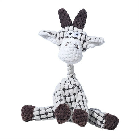 Durable 10in Squeaky Plush Pet Toy with Integrated Cotton Rope Multi-Material Molar Support for Dogs and Cats