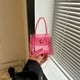 thumbnail image 4 of Bolso de mujer Bolso de hombro transparente Bolso de mensajero cuadrado sólido (Rosa roja) Sywqhk Para Estrenar, 4 of 5