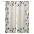 Blackout Room Darkening Curtains, Flowers Teal Tuilps Floral Cotton
