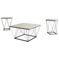 thumbnail image 4 of Castle Place Minimalist 3 Piece Coffee Table Set, Light Grey, 4 of 14