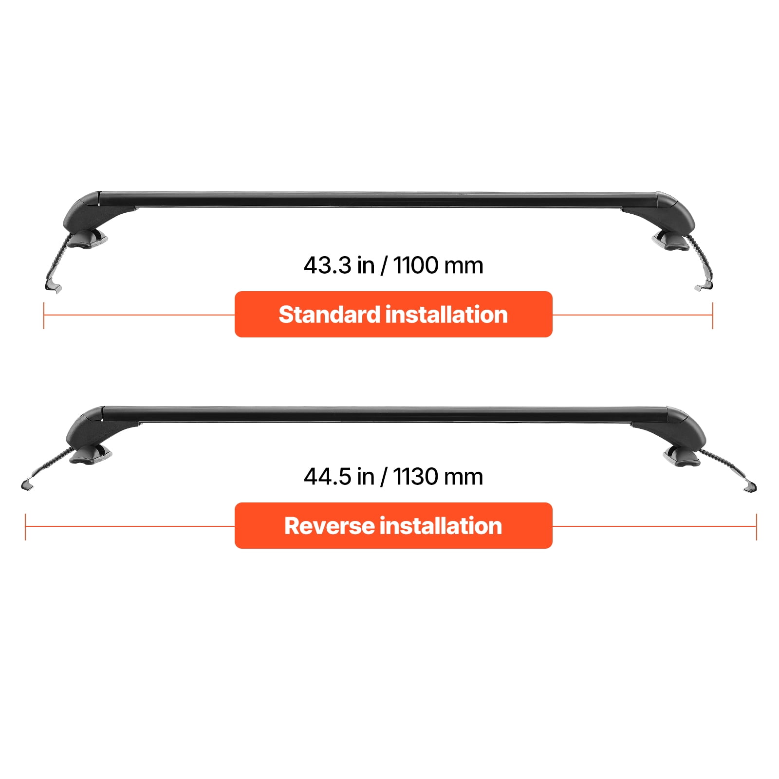 KFFKFF Universal Roof Rack Cross Bars, Suitable for Vehicles Without Raised Rails or Flush Rail, 165 LBS Load Capacity, Lockable Aluminum Crossbar for Rooftop Luggage and Canoe