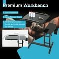 thumbnail image 6 of Peakora Tattoo Workstation Work Table Desk with Double Countertop Tray Portable Workbench with Multi-angle Adjustment 360° Rotating Wheels, 6 of 16
