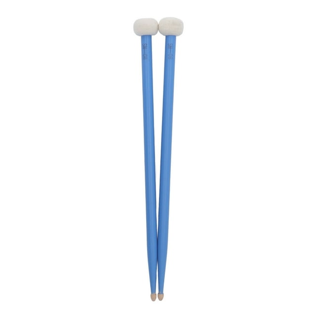 Ensemble de Maillets Tambour, Tête en Feutre Percussion Uniforme 2 Pcs Maillets Tambours Accessoire Manche en Érable pour Performance Bleu