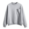 thumbnail image 2 of Pullover Sweatshirts for Women Mock Neck Soft Comfy Sweatshirt Plus Size Fall Sweater with Pocket Long Sleeve Fashion Solid Color Loose Casual Pullover Sweatshirts Oversized Fall Tops Trendy Clothes, 2 of 4