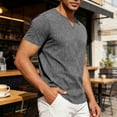 thumbnail image 3 of Aofany Summer T Shirt Men Solid Color Short Sleeve T-Shirts Casual V-Neck Big and Tall Mens Pullover Shirts, 3 of 6