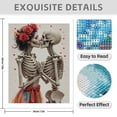 thumbnail image 3 of Diamond Art Kit for Adults, Skeleton Romance Floral Hearts Diamond Painting for Adults Beginners, 5D DIY Diamond Art Painting Kits, Colorful Diamond Painting Craft for Home Decor 12x16, 3 of 7