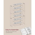 thumbnail image 6 of Bookcase, 6 Tier Bookshelf, Slim Shelving Unit, Tempered Glass, Steel Frame, Metallic Gold, 6 of 7