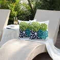 thumbnail image 5 of Outdoor Pillow Covers 16x16 Inch Set of 2 Dark and Light Green Flower Decorative Waterproof Summer Outdoor Pillow Covers Spring for Patio Funiture Garden Couch 168K16, 5 of 6