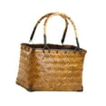 thumbnail image 4 of fenteer Bamboo Woven Tote Bag Casual Pouch Handwoven Handbag for E, 4 of 8