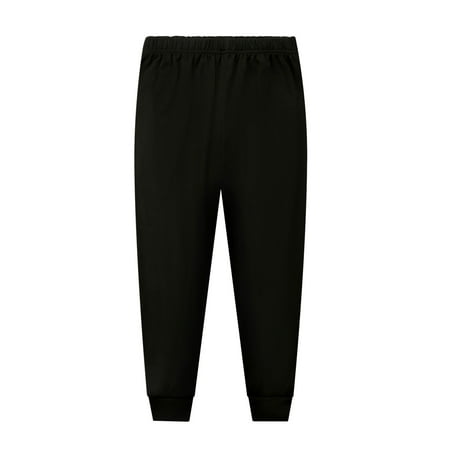 

IEUIBX Toddler Girl Pants Toddler Boys Girls Solid Prints Nightwear Long Pants Black 9-10 Years