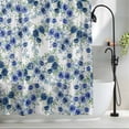 thumbnail image 2 of Navy Blue Roses Long Shower Curtain Set, Waterproof Shower Curtains for Bathroom, Spring Floral Elegant Pastoral Botanical Washable Fabric Bath Curtain for Bathtub Decoration with Hooks 72x84 Inches, 2 of 9