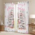 thumbnail image 2 of Homewish Xmas Tree Blackout Curtains Set of 2 (52x84 Each) for Female Teens Girls,Merry Christmas Window Curtains,Pink Bowknot Snowflake Curtains and Drapes,Ultra Soft Home Decor, 2 of 6