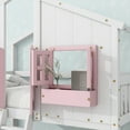 thumbnail image 6 of Llinc Store Twin Over Twin House-Shaped Bunk Bed with Roof And Windows, Wooden Playhouse with Safety Guardrails And Ladder (Pink+White), 6 of 6