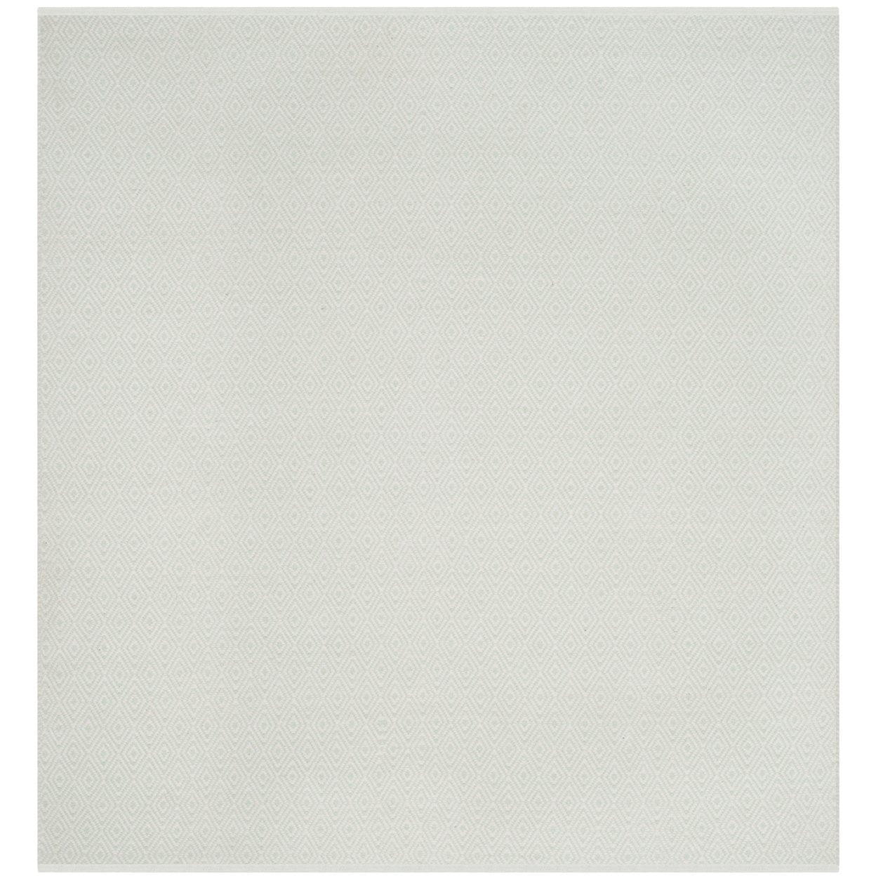 SAFAVIEH Montauk Terrence Geometric Diamond Cotton Area Rug, Ivory/Foam Green, 6' x 6' Round
