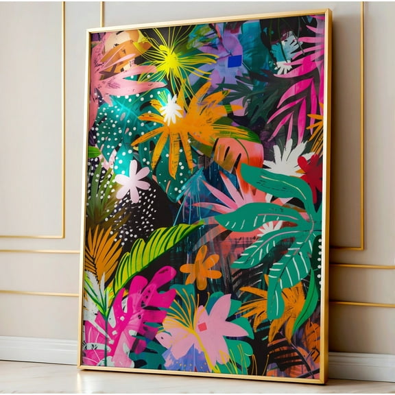 Abstract Vibrant Wall Art, Maximalist Print, Floral Modern Art, Colorful Wall Art, Trendy Art, Eclectic Print, Wall Art, Modern Wall Decor, 8x12 UNFRAMED