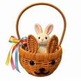 thumbnail image 4 of Dvkptbk Easter Handmade Weaving Shopping Rabbits Basket Bath Handheld Basket Outdoor Picnic Basket easter decorations, 4 of 5