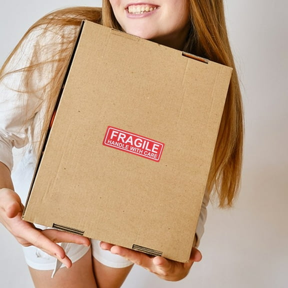 Tineasur Red Fragile Shipping Labels Warning Stickers for Item Packaging
