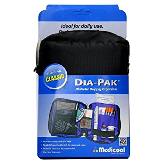 Medicool DIA-PAK Deluxe Diabetic Supply Organizer - Black