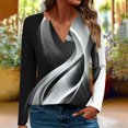 thumbnail image 5 of Going Out Tops for Women Casual Long Sleeve Fall Graphic Tshirts V Neck Lounge Wear Loose Pullover Black, M, 5 of 5