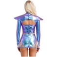 thumbnail image 4 of renvena Costume d'Astronaute Robot Cosplay Espace Halloween pour Femmes Crop Top Coloré m, 4 of 7
