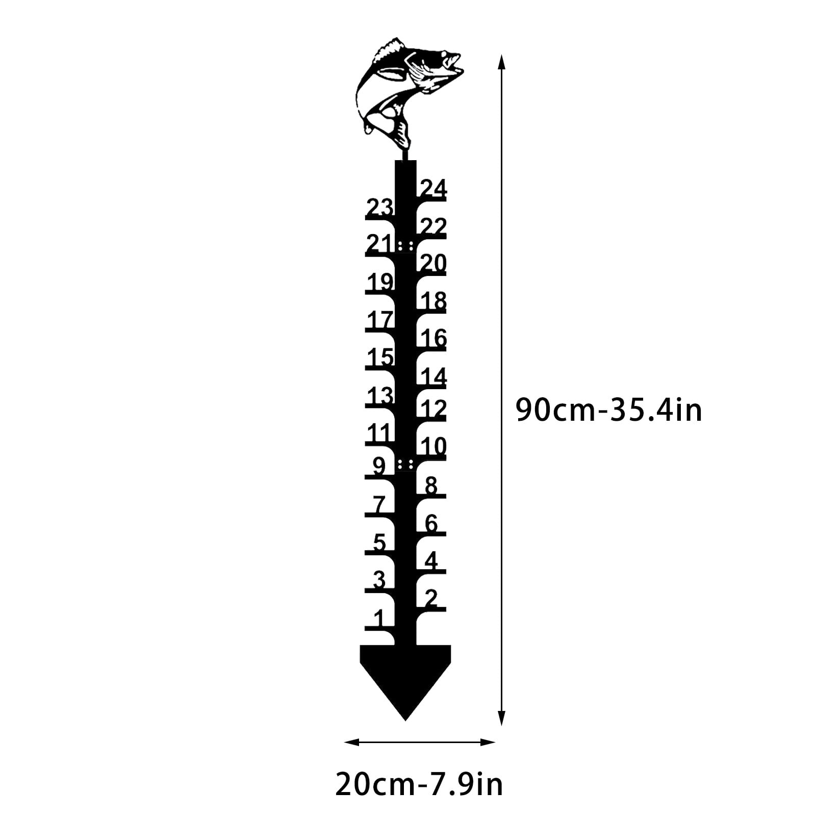 Christmas Snowflake Ruler Manual for Outdoor Garden, Solid Metal Snow Gauge with Hand-Painted Details, 24 Inch Decoration for Measuring Winter Snow Depth