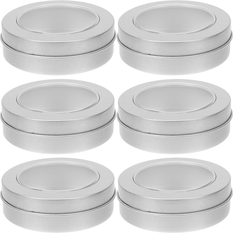 6pcs Empty Tins Cookie Tins with Lids Holiday Tin Box Round Packing Boxes, Size: 6.5x6.5cm