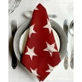 thumbnail image 2 of Cloth Napkins Retro White Stars on Red Wooden Washable Soft Kitchen Dinner Napkin Set of 8,4th of July Patriotic USA Flag Reusable Cocktail Napkins for Wedding Holiday Party Event,20x20In, 2 of 7